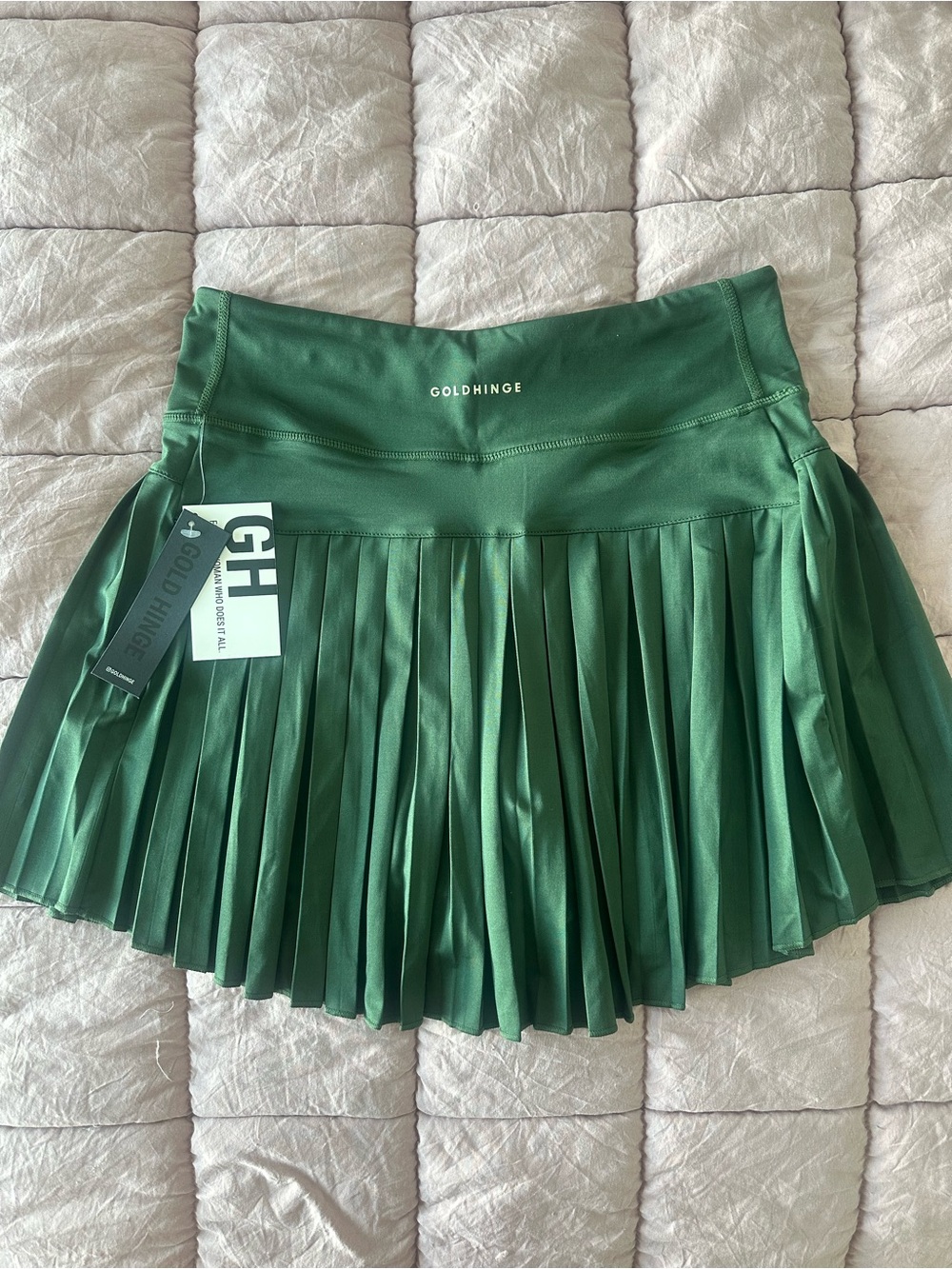 Goldhinge Green Pleated Mini Skirt - Women - Picture 2 of 3